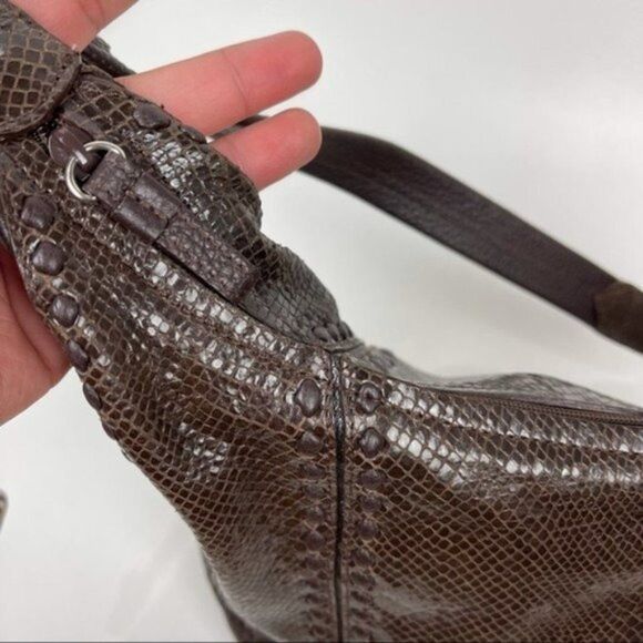 Brighton Ziptop Embossed Buckle Hobo Shoulder Bag - Picture 3 of 11